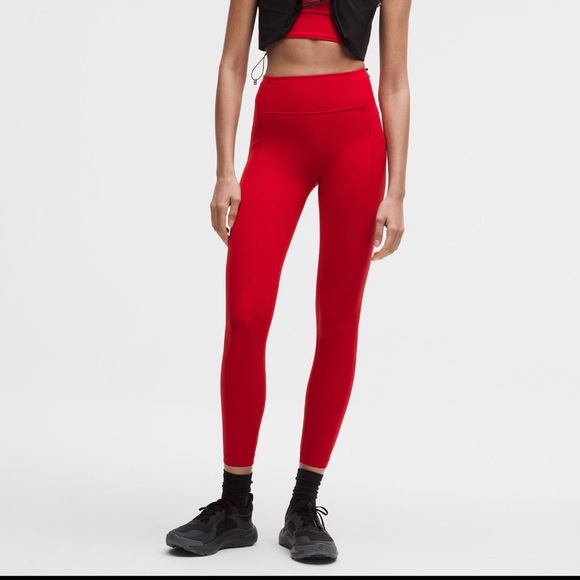 lululemon athletica Pants - lululemon athletica Bright Red Leggings with pockets